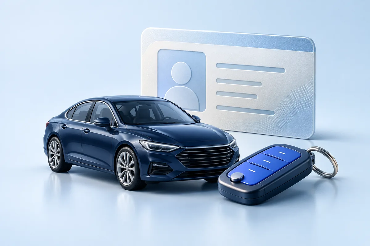 Original illustration of the document workflow for Car & mobility rental